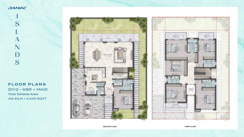 DAMAC ISLANDS - Floor Plans - DIV3 - 6BR + MAID