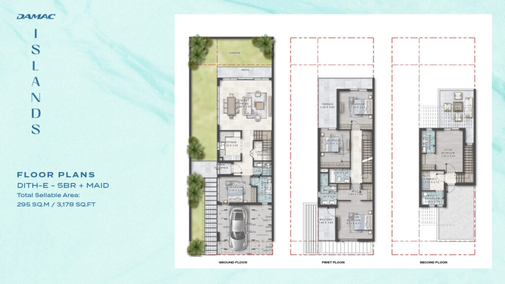 DAMAC ISLANDS - Floor Plans - DITH-E- 5BR + MAID