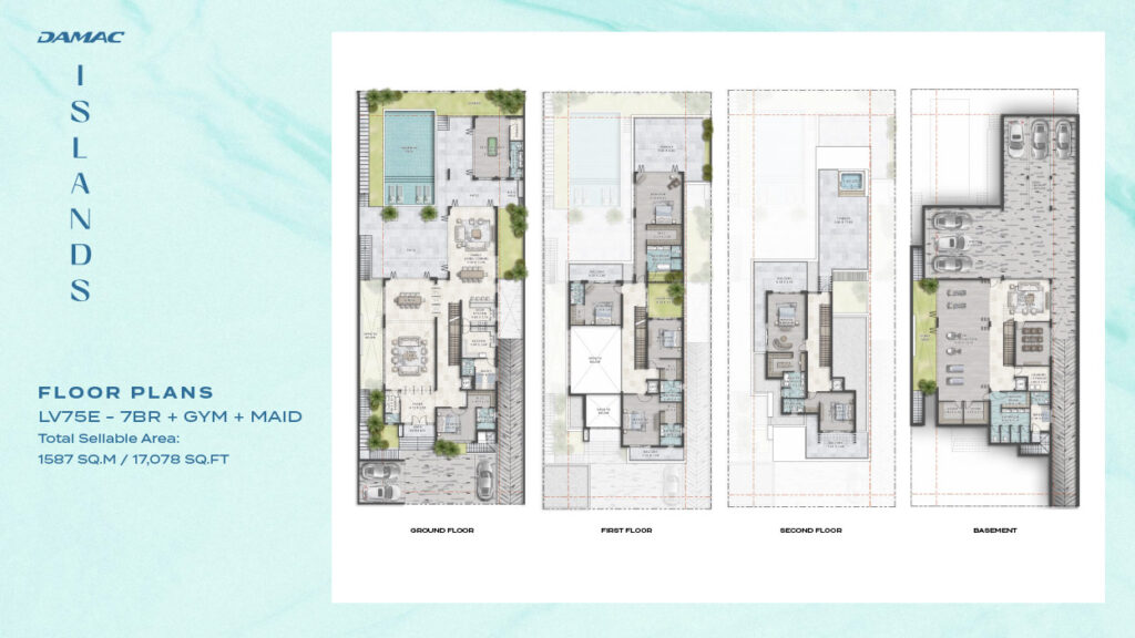 DAMAC ISLANDS - Floor Plans - LV75E - 7BR + GYM + MAID
